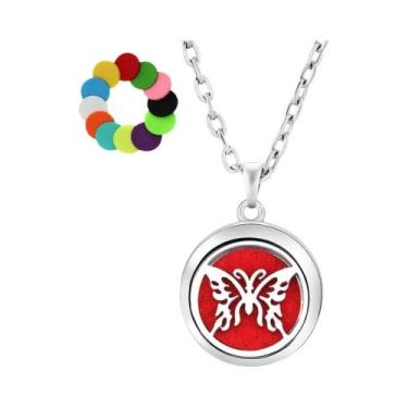Imagem de Colar Difusor De Óleos Essenciais Árvore Da Vida Em Aço Inoxidável Com
