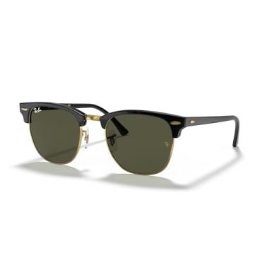 Imagem de Óculos de Sol Ray-Ban Clubmaster 0RB3016 W0365 Tam 49 / Preto/Ouro - Lentes Verde