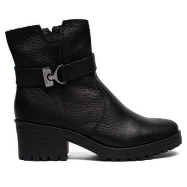 Imagem de Bota Feminina Bottero Cano Curto Couro Burnished Preto-Feminino