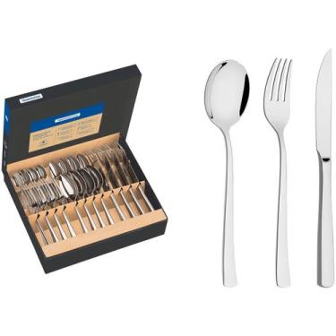 Imagem de Faqueiro Tramontina Inox 24 Peças para Churrasco Berlin Brilho, Inox, 