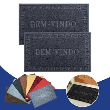 Imagem de Tapete Capacho Porta De Entrada Antiderrapante Resistente Limpa Pés Co