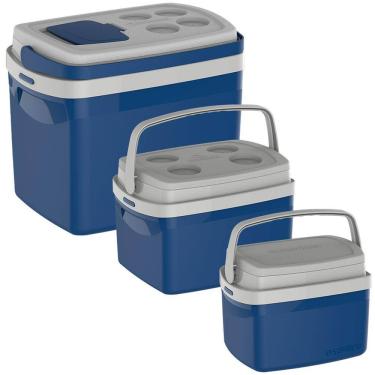 Imagem de Conjunto 3 Caixas Térmicas 32L 12L e 5L com Alças de Mão Articuláveis Soprano Vermelho...
