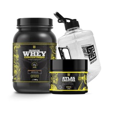 Imagem de Kit Whey Protein Concentrado + Creatina Atlas+ Galão 1,5L- Iridium Labs-Unissex