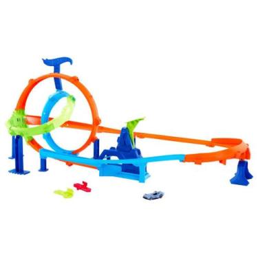 Imagem de Pista Hot Wheels Stunt Tracks Ciclone de - Lançamento Rápido Mattel