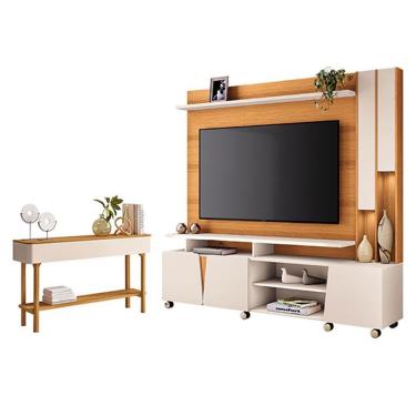 Imagem de Estante Home Theater Virtus Cinamomo Off White Com Aparador Fiero Off White Cinamomo- H...