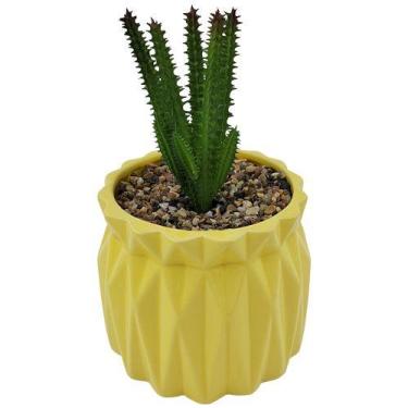 Imagem de Vaso suculenta dolomita plastico 12,7x21,5cm amarela -L Hermitage - L'