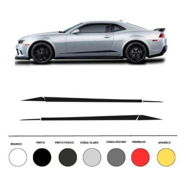 Imagem de Kit 2 Adesivo Carro Camaro Chevrolet Faixa Laterais Em Vinil - onl