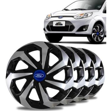 Imagem de Jogo Calotas Aro 15 Spider Black Silver Ford Fiesta Focus Ka - Elitte