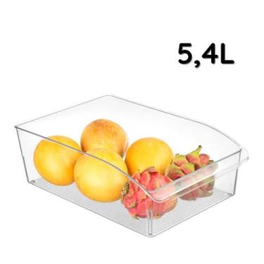 Imagem de Organizador Geladeira Armário 5,4L Multiuso Transparente Cozinha Porta