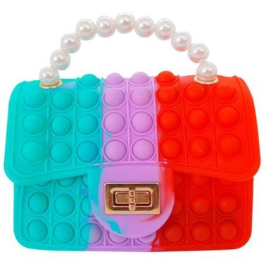 Imagem de Popit Fidget Bolsa Infantil De Silicone Porta Moeda obejtos, Verde, Ág