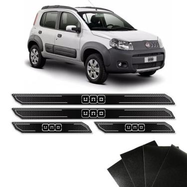 Imagem de Kit Soleira Diamante Fiat Novo Uno Way Com Protetor De Porta - SPORTIN
