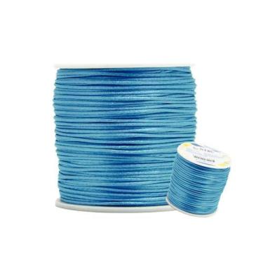 Imagem de Fio de Seda 1.0 mm Cordão Rabo de Rato 1 e 0 mm Azul Hortencia Rolo 10
