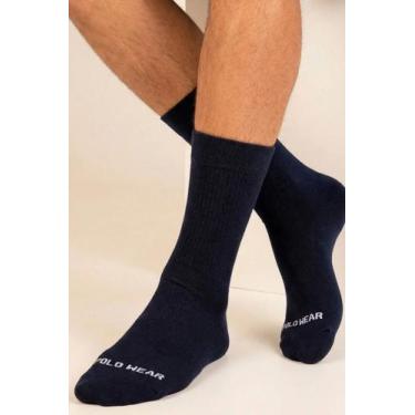 Imagem de Kit 3 Pares de Meias Masculinas Cano Longo Polo Wear Azul Escuro, Azul