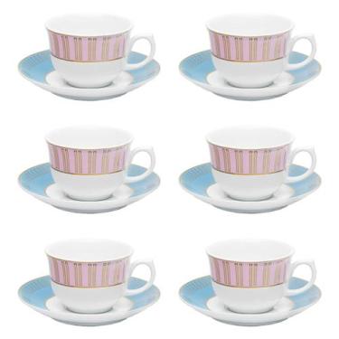 Imagem de Jogo de 6 Xícaras de Chá 240ml c/Pires Flamingo Cosmopolitan - Oxford