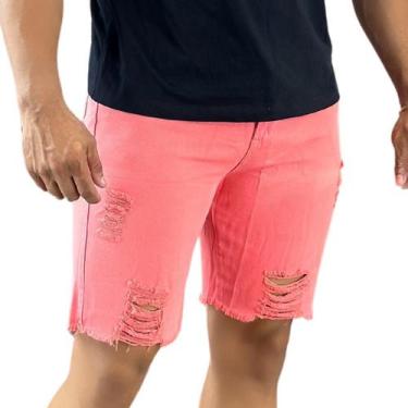 Imagem de Bermuda Jeans Masculina Estilo Detonado 100% Algodão Moderna e Confort