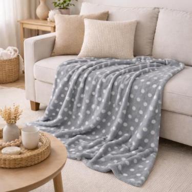 Imagem de Manta Soft Cama Casal Estampa Poá Cobertor Aveludado 2,00x1,80m Fleece