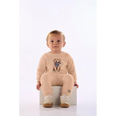 Imagem de Conjunto Bebê Golden Moletom Quimby Marrom, Bege