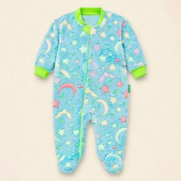 Imagem de Macacão para Bebê Fleece Brilha no Escuro Antiderrapante Tamanho:3-6mC