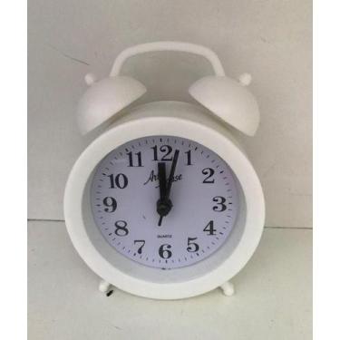 Imagem de Relógio Despertador De Mesa Retrô Branco - Art House