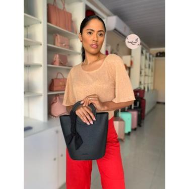 Imagem de Bolsa feminina média Chalita com duas alças uma transversal e uma de m