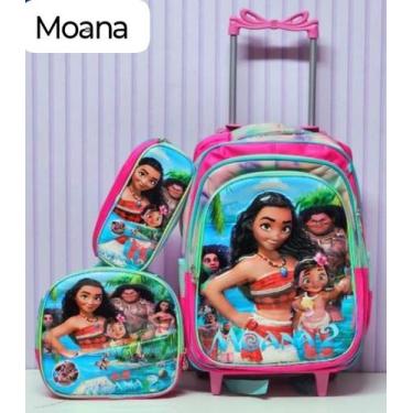 Imagem de Kit Mochila Escolar Moana Com Rodinhas De Silicone - Toys