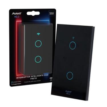 Imagem de Interruptor Inteligente Smart Duo Wi-Fi 2 Botões Touch Alexa Echo Goog