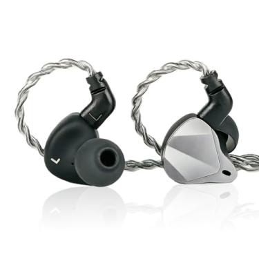 Imagem de AGA ONE Fones de ouvido intra-auriculares de alta fidelidade, cavidade dupla de 10 mm e duplo magnético DD IEM fones de ouvido com fio, fones de ouvido de estúdio, capa de jateamento de areia CNC com