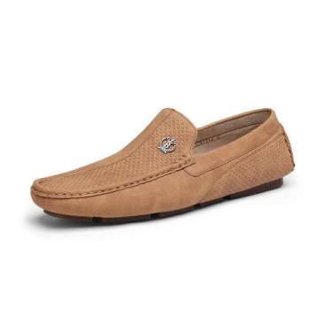 Imagem de Mocassim Masculino Bruno Marc Moc Toe Slip On Marrom Tamanho 11