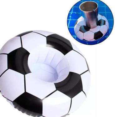 Imagem de Boia Porta Copo Inflavel 23cm Bola de Futebol - fungame