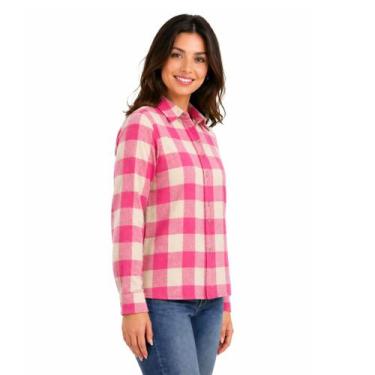 Imagem de Camisa Feminina De Flanela Xadrez Manga Longa Plus Size - Repelique, G