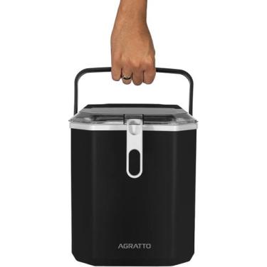 Imagem de Máquina de gelo agratto 12kg 100w 60hz mg02 preta 220v, 220V