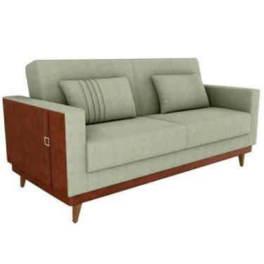 Imagem de Sofa Cama 2 Lugares 203 cm Esther Boucle Oliva material sintético Whis
