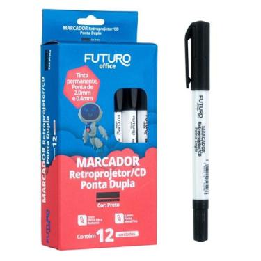 Imagem de Caixa com 12 Unidades Marcador Caneta Permanente Para Retroprojetor Po