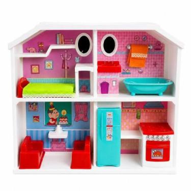 Imagem de Casinha de Boneca Brinquedo Infantil Branca 42 Peças Completo - Lua de