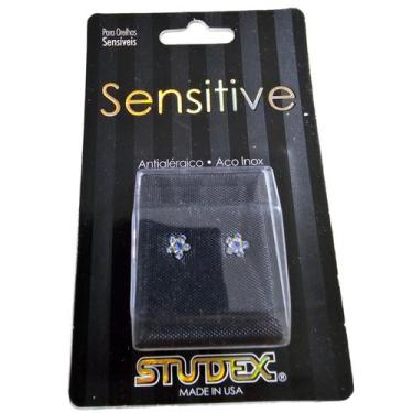 Imagem de Brinco Studex Sensitive Adulto e Criança Daisy Azul Safira S6399Y, Dou