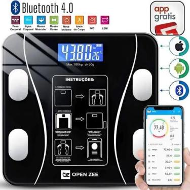 Imagem de Balanca Digital Corporal Bioimpedancia Bluetooth - PLUS