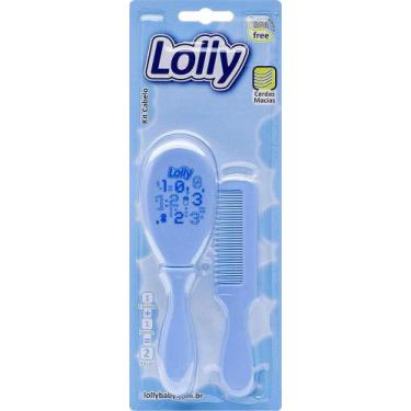 Imagem de Kit Cabelo Lolly Baby Tip Escova + Pente Azul