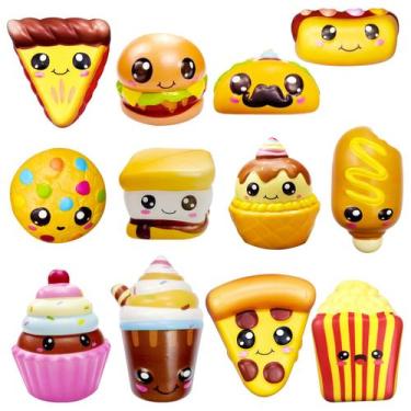 Imagem de Kit com 12 Brinquedos de Espremer de Comida Rápida de Secagem Lenta Lu