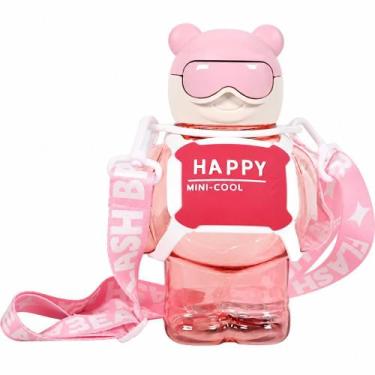 Imagem de Garrafa Infantil Ursinho Descolado Rosa 800ml - BBR Toys
