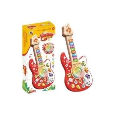 Imagem de Guitarra Eletrônica Infantil Girafa Verde, Piano Para Bebês Com Sons D