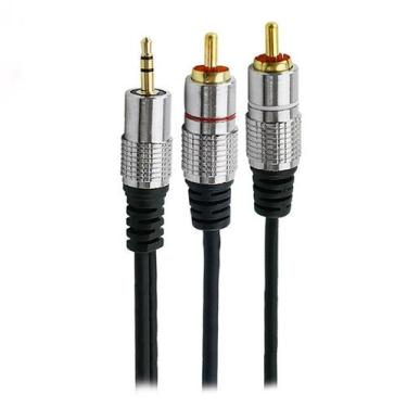 Imagem de Cabo P2 Estéreo Níquel 3m Fitz para 2 RCA Áudio de Alta Fidelidade e P