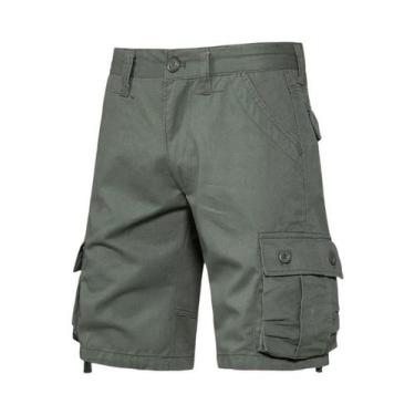 Imagem de Bermudas Casuais Masculinas Em Camuflagem, Soltas, De Algodão, Para Es