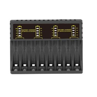 Imagem de Carregador de Pilhas P/8 AA e AAA PJ-N8003 Republic Indicadores em LED