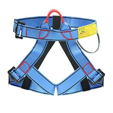 Imagem de YIJU s de escalada protegem a cinturo Arnês de segurança de meio para escalada em árvore de expansão Rapel Montanhismo, Azul