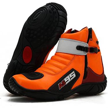 Imagem de BOTA MOTOCICLISTA DE COURO AS95 095 LARANJA VERM BRANCO (37, 095 LARANJA VERM BRANCO)