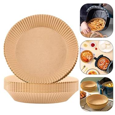 Imagem de Forro de papel descartável Air Fryer, 200 peças antiaderentes descartáveis para fritadeira a ar, papel para assar fritadeira a ar à prova de óleo, à prova d'água, pergaminho de grau