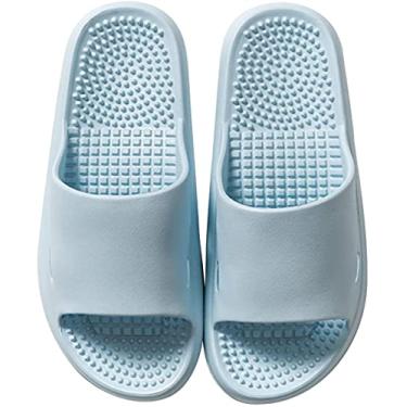 Imagem de Chinelos de massagem chinelos femininos e masculinos chinelos de banho de praia confortáveis ​​chinelos anti-derrapantes para aliviar a dor nos pés.-Azul claro_42-43