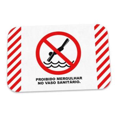 Imagem de Tapete De Banheiro Proibido Mergulhar No Vaso Sanitário - Yaay