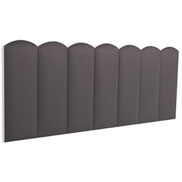 Imagem de Cabeceira Casal Modulada Nuvem Cama Box 140 Cm x 60 Cm Blu Interiores Cor:SUEDE Cinza Chumbo