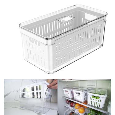 Imagem de Organizador Porta Mantimento 5 L C/ Tampa Cesto Fruta Verdura Clear Fresh - OF 350 Ou